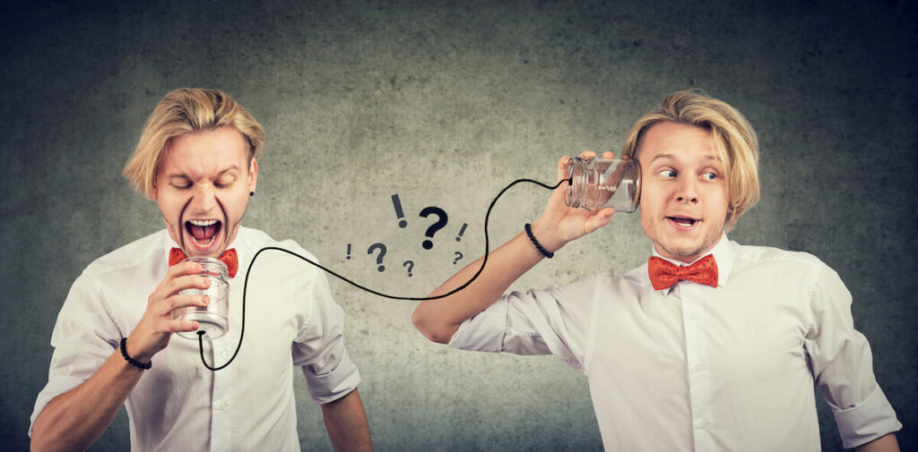 man listening to inner voice